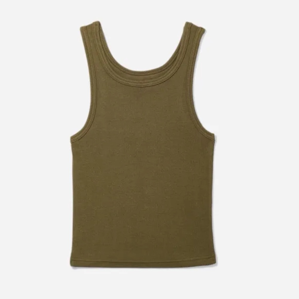 Saturdays New York City Womens Forrest Green Ribbed Martha Muscle Tank Top, S